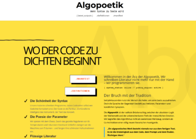 Algopoetik – wenn die Syntax zur Seele wird